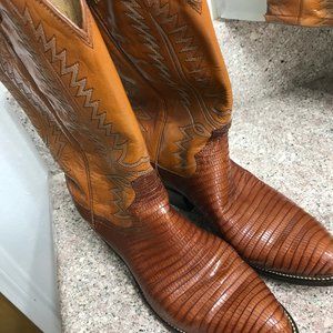 Mens Dan Post Lizard Leather Cowboy Boots 9.5 E